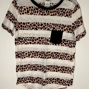 PINK by Victoria’s Secret Leopard and Stripe Tee